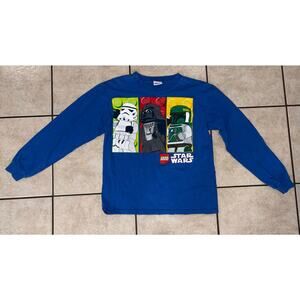 Vintage Lego Star Wars shirt youth large blue Vader boba fett Y2K